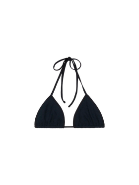 Leah black crinkle triangle top - MC2 Saint Barth