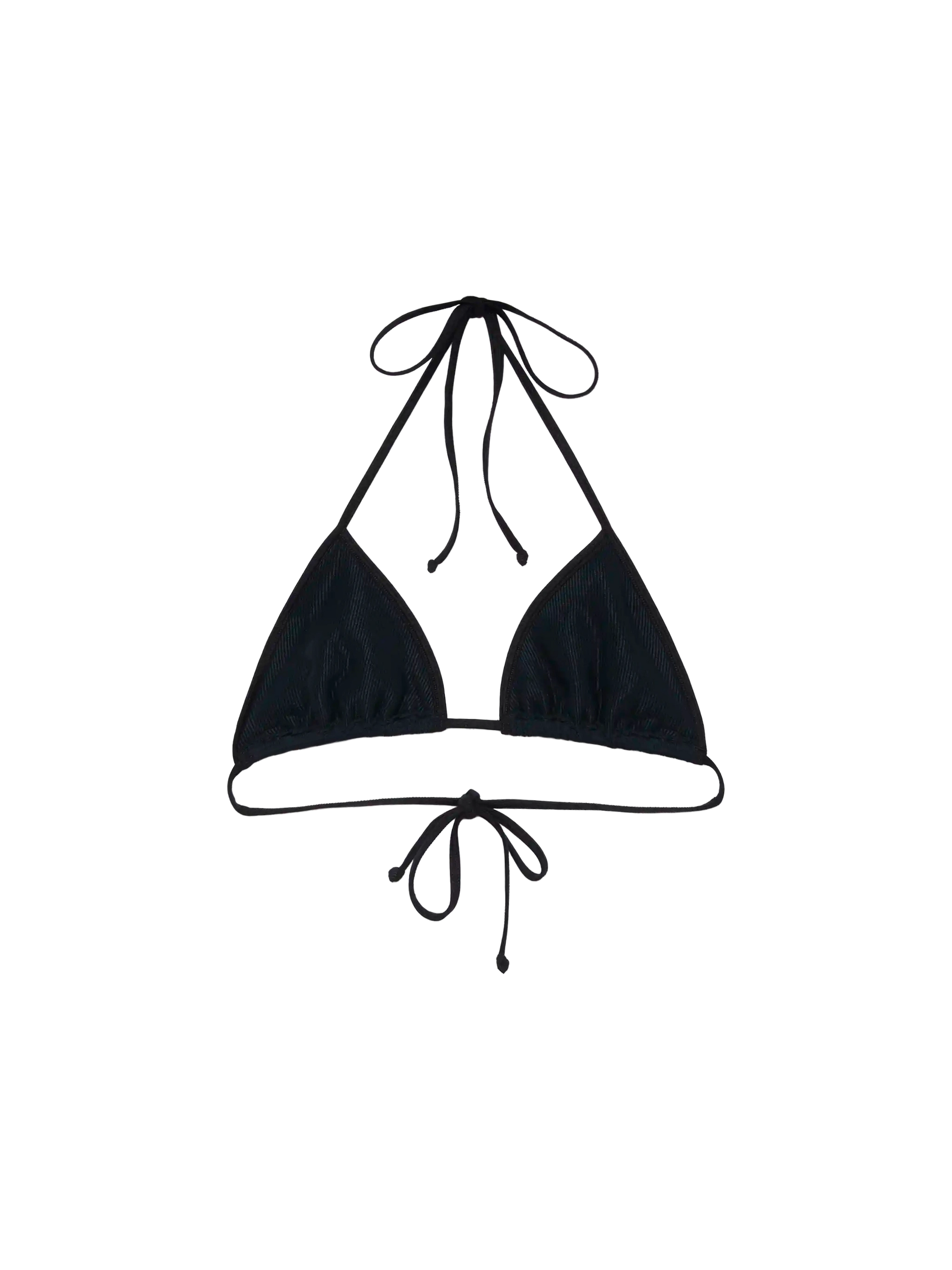 Leah black crinkle triangle top - MC2 Saint Barth