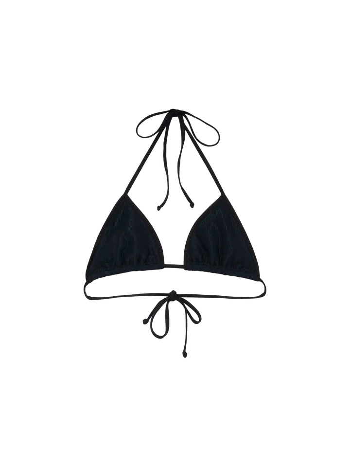 Leah black crinkle triangle top - MC2 Saint Barth