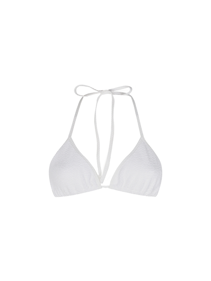 Woman white crinkle triangle top swimsuit - MC2 Saint Barth