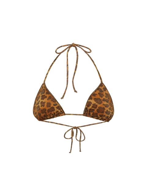 Leah lurex triangle top with animalier print - MC2 Saint Barth