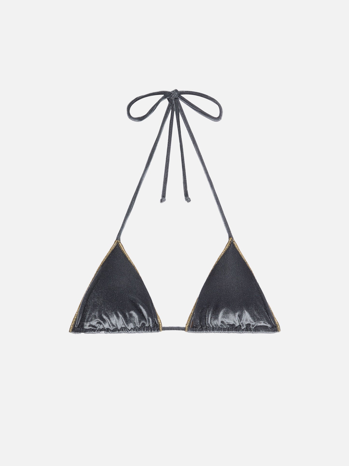 Leah velvet triangle top with gold piping - MC2 Saint Barth