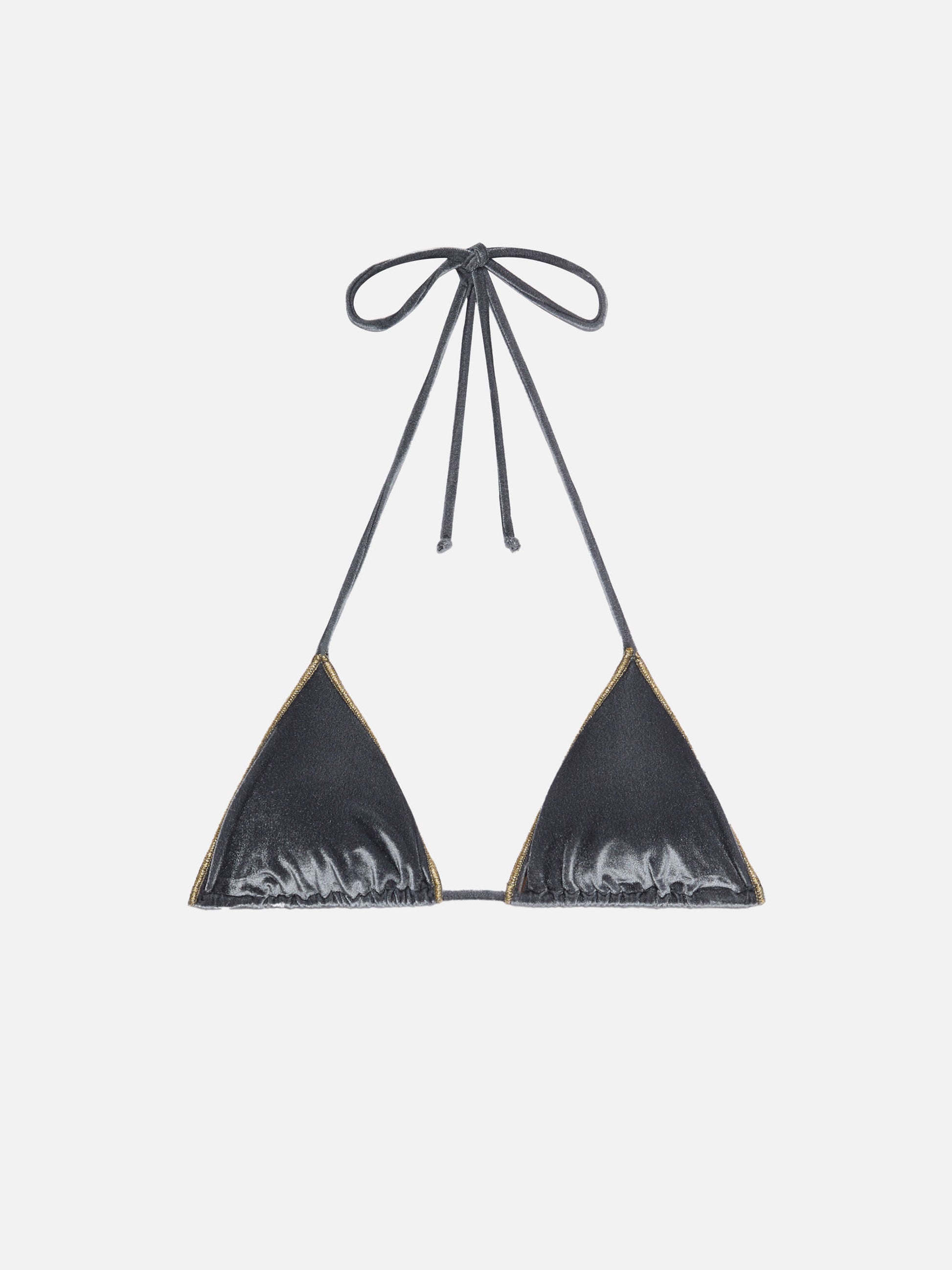 Leah velvet triangle top with gold piping - MC2 Saint Barth