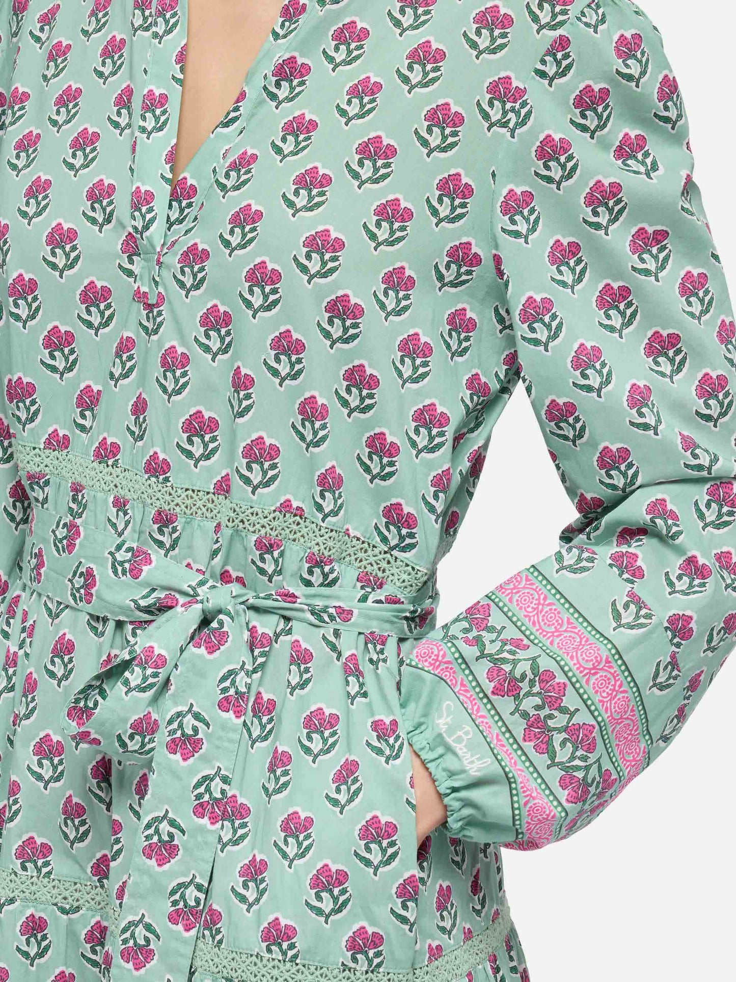 Leyde cotton maxi dress with floral print - MC2 Saint Barth