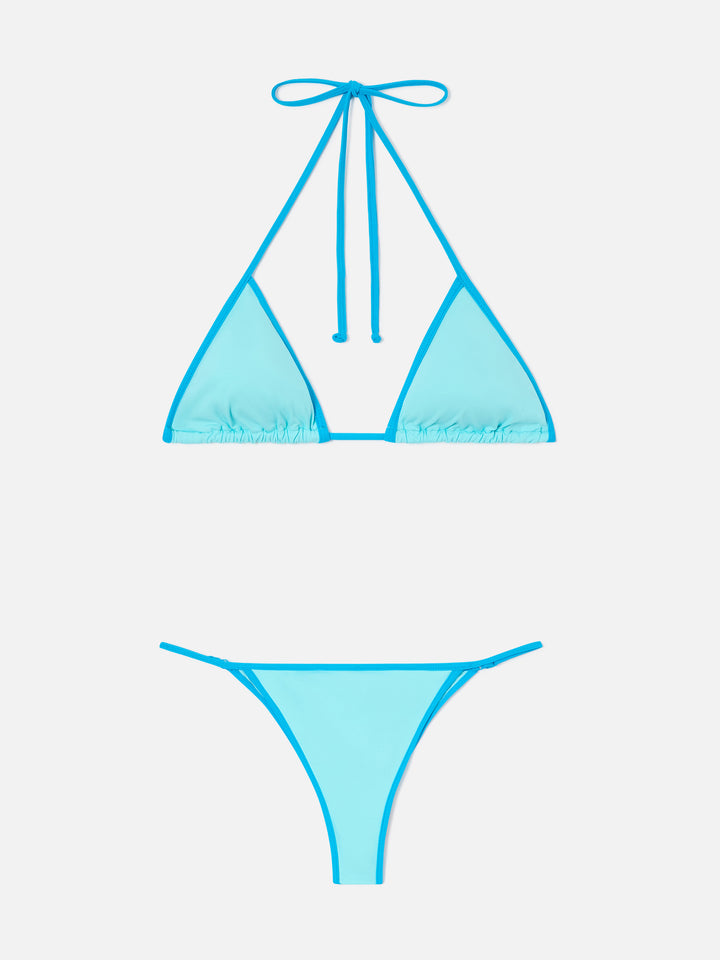 Bikini Lezzy String vert d’eau avec finitions contrast 