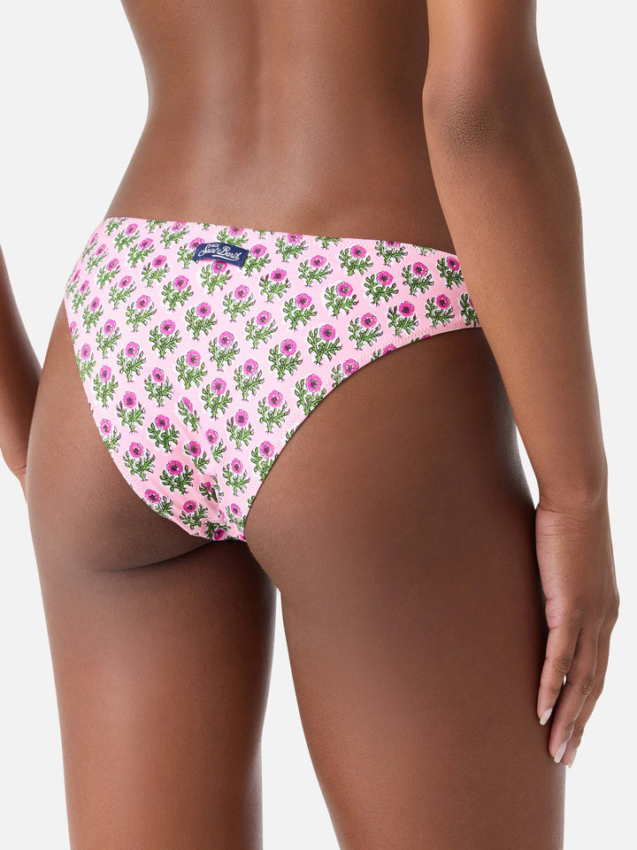 Slip mare Lido stampa fiori rosa
