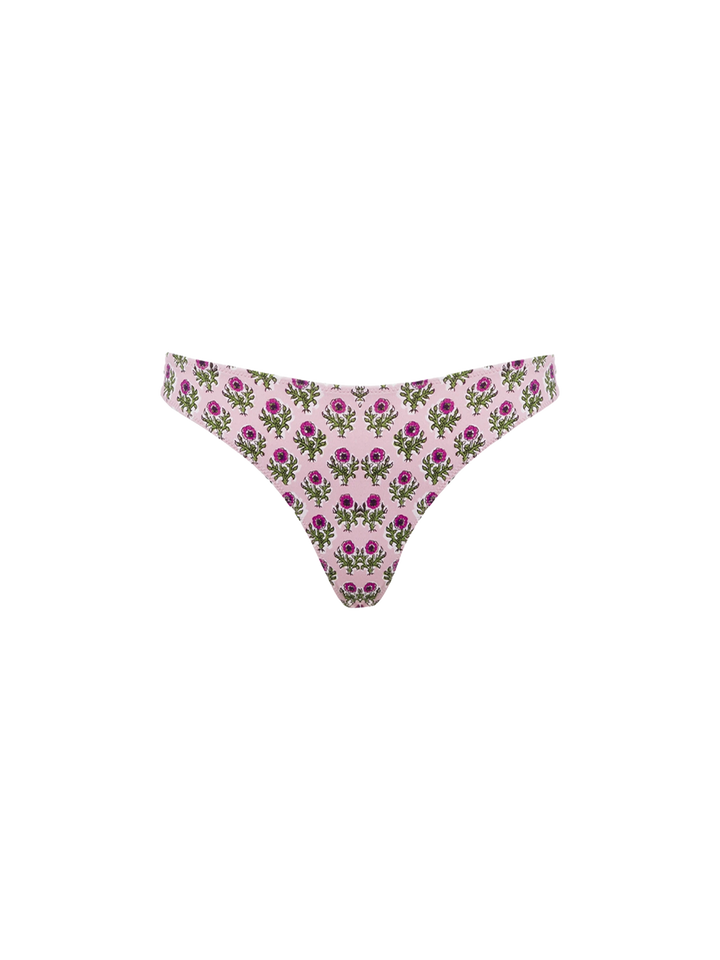 Woman pink flower classic swim briefs Lido - MC2 Saint Barth