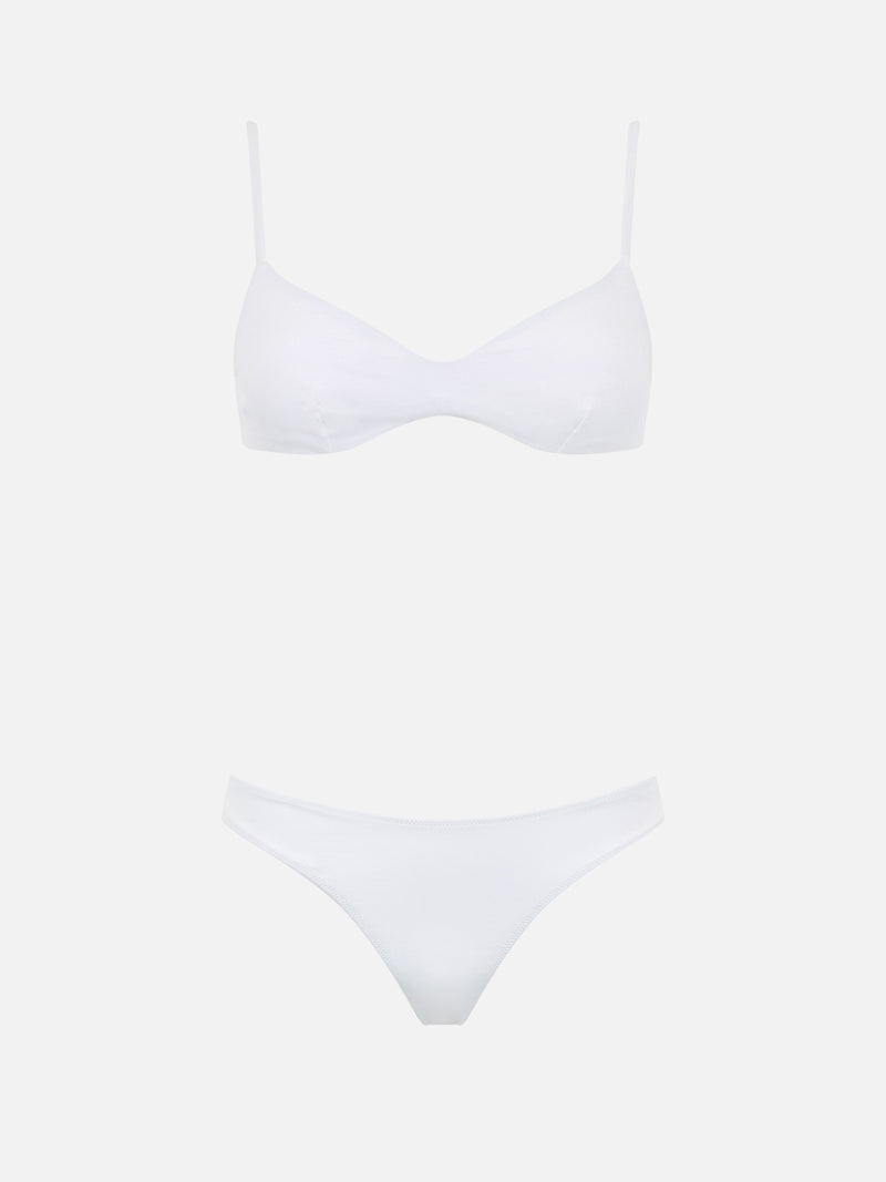 Woman white scoop bralette bikini May Lido