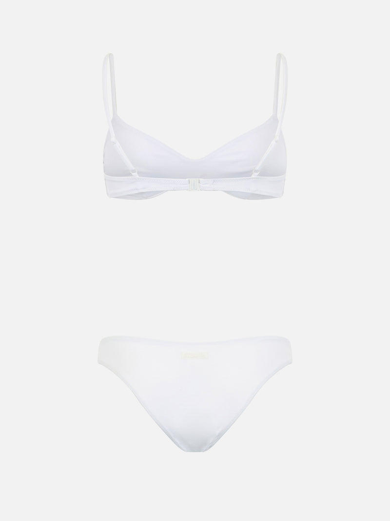 Woman white scoop bralette bikini May Lido