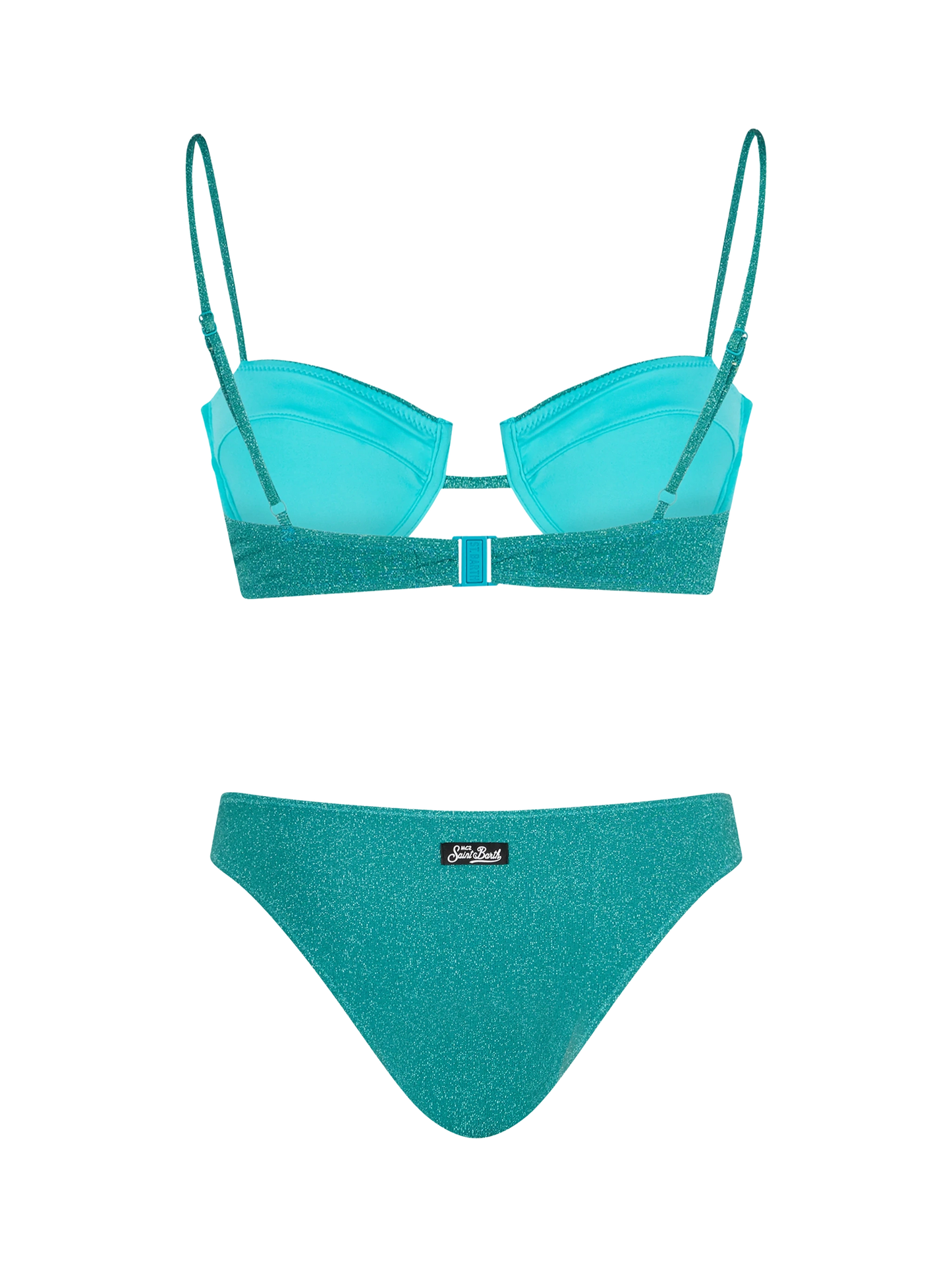 Woman teal lurex underwired bralette bikini Salina Lido - MC2 Saint Barth