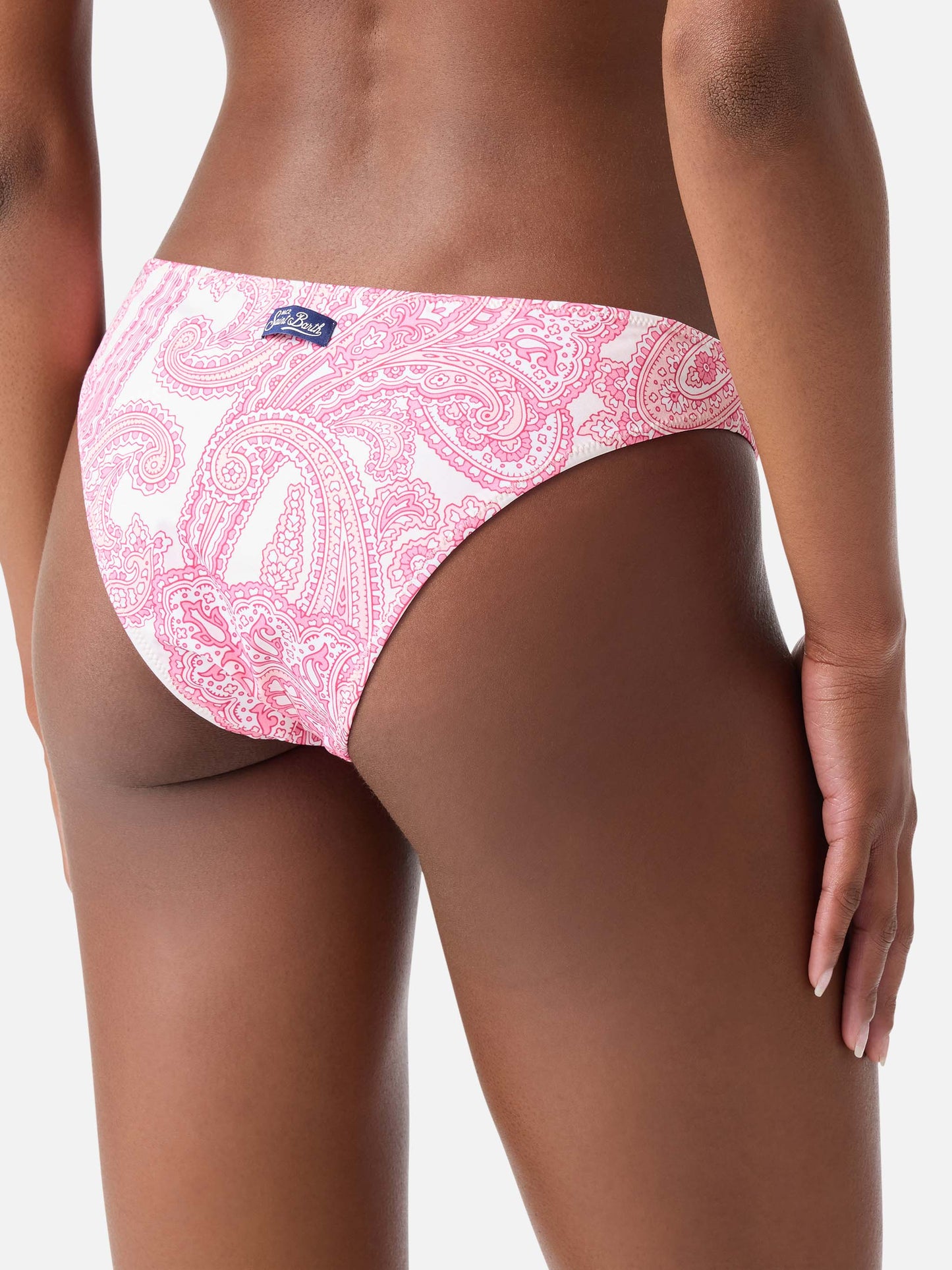 Slip de bain Lido rose à imprimé paisley 