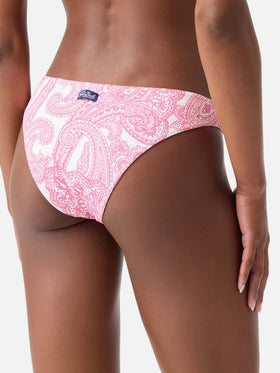Slip de bain Lido rose à imprimé paisley 