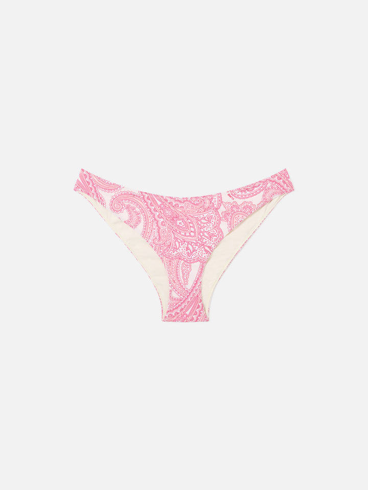 Slip de bain Lido rose à imprimé paisley 