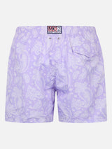 Man lightweight fabric swim-shorts Lighting with paisley print