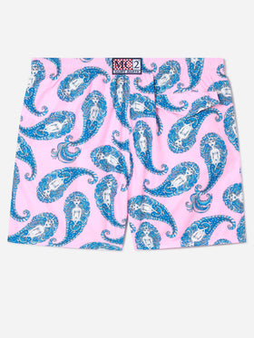 Lighting swim shorts with paisley print
