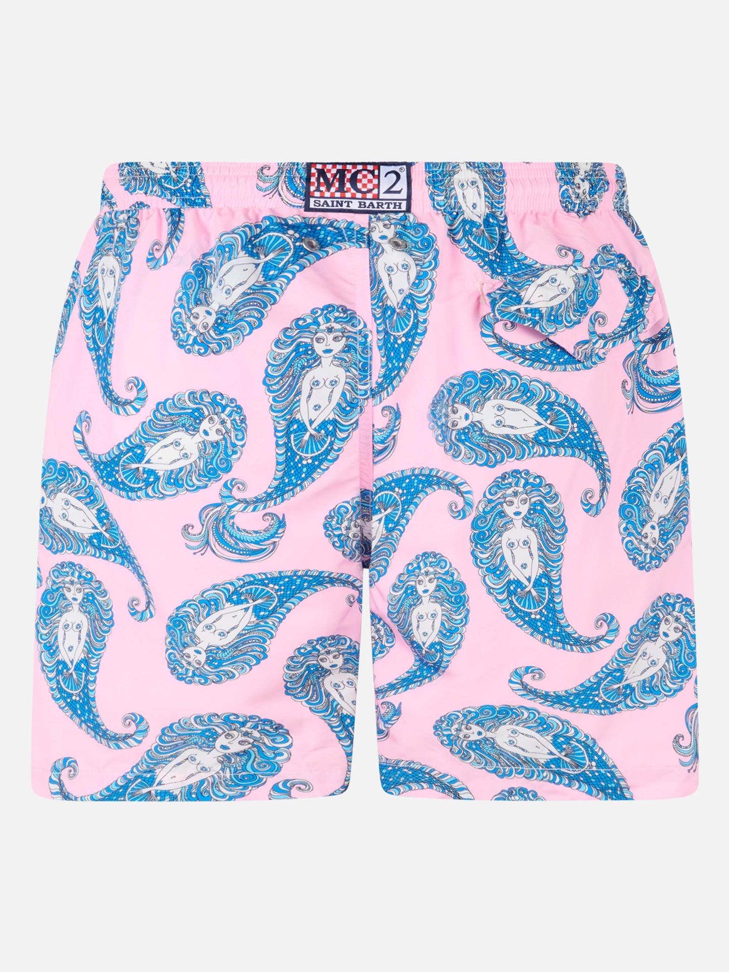 Man lightweight fabric swim-shorts Lighting with paisley print