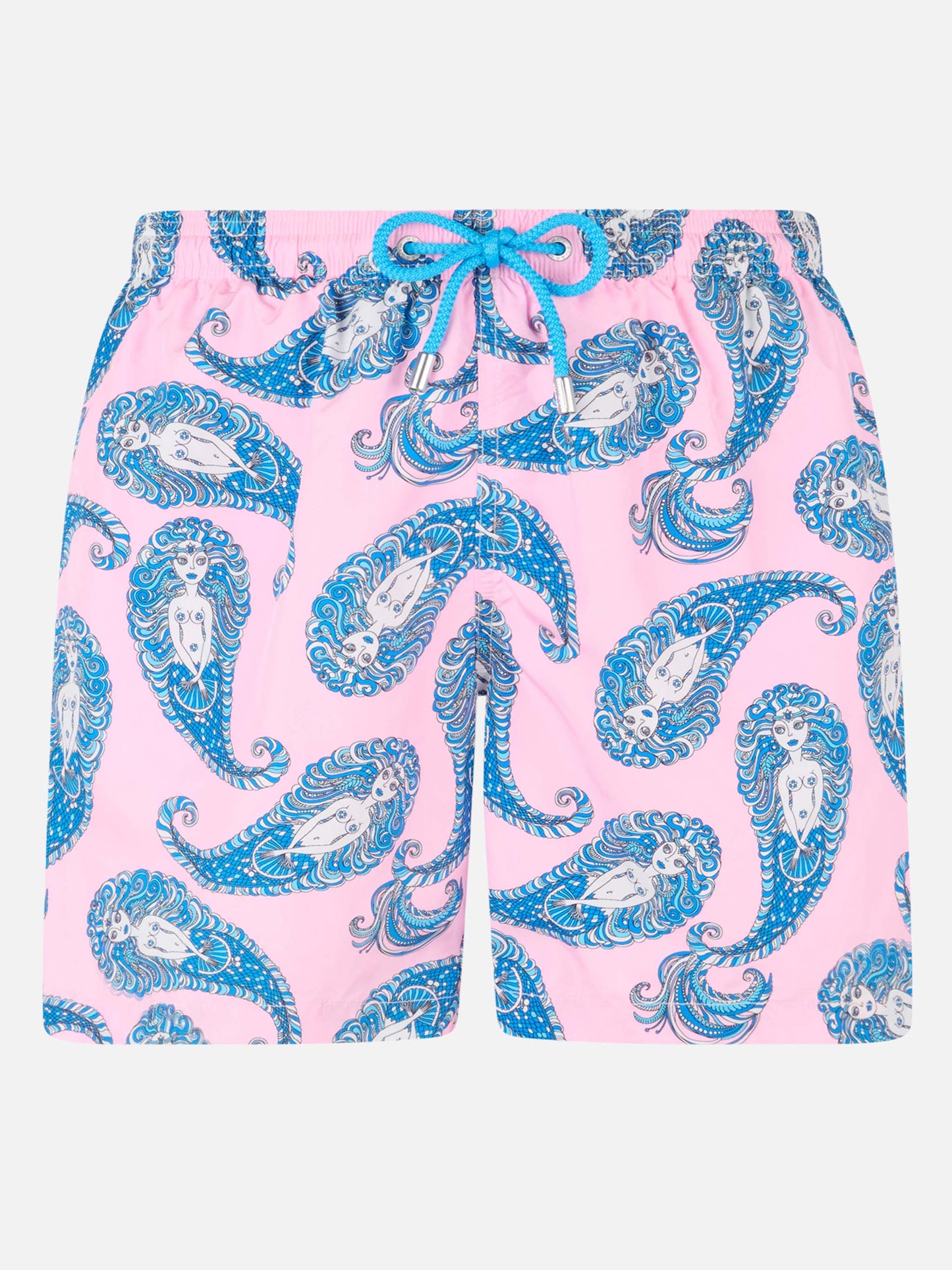 Man lightweight fabric swim-shorts Lighting with paisley print
