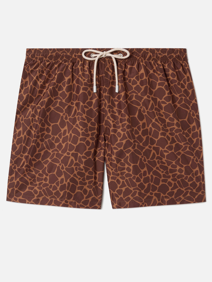 Costume mare Lighting marrone con stampa animalier all-over