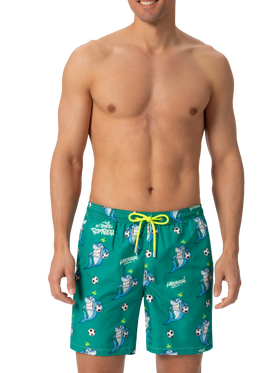 Lightweight fabric swim-shorts Lighting with shark print | CRYPTOPUPPETS SPECIAL EDITION - MC2 Saint Barth