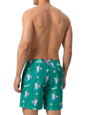 Lightweight fabric swim-shorts Lighting with shark print | CRYPTOPUPPETS SPECIAL EDITION - MC2 Saint Barth