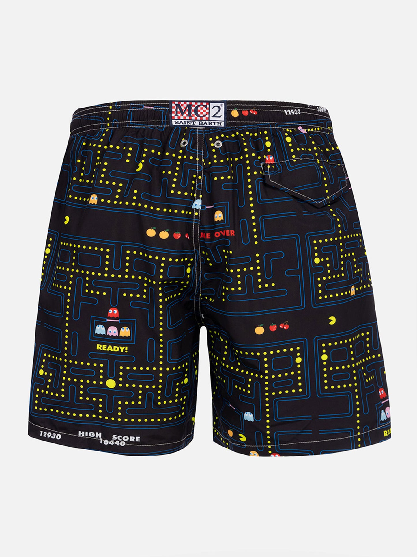 Lightweight fabric swim-shorts Lighting with Pac-Man print|PAC-MAN SPECIAL EDITION - MC2 Saint Barth