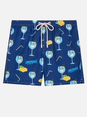 Herren-Badeshorts aus leichtem Stoff Lighting mit Cryptopuppets-Aufdruck | CRYPTOPUPPET-SONDERAUSGABE