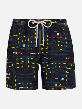 Lightweight fabric swim-shorts Lighting with Pac-Man print|PAC-MAN SPECIAL EDITION - MC2 Saint Barth