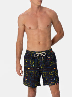 Lightweight fabric swim-shorts Lighting with Pac-Man print|PAC-MAN SPECIAL EDITION - MC2 Saint Barth