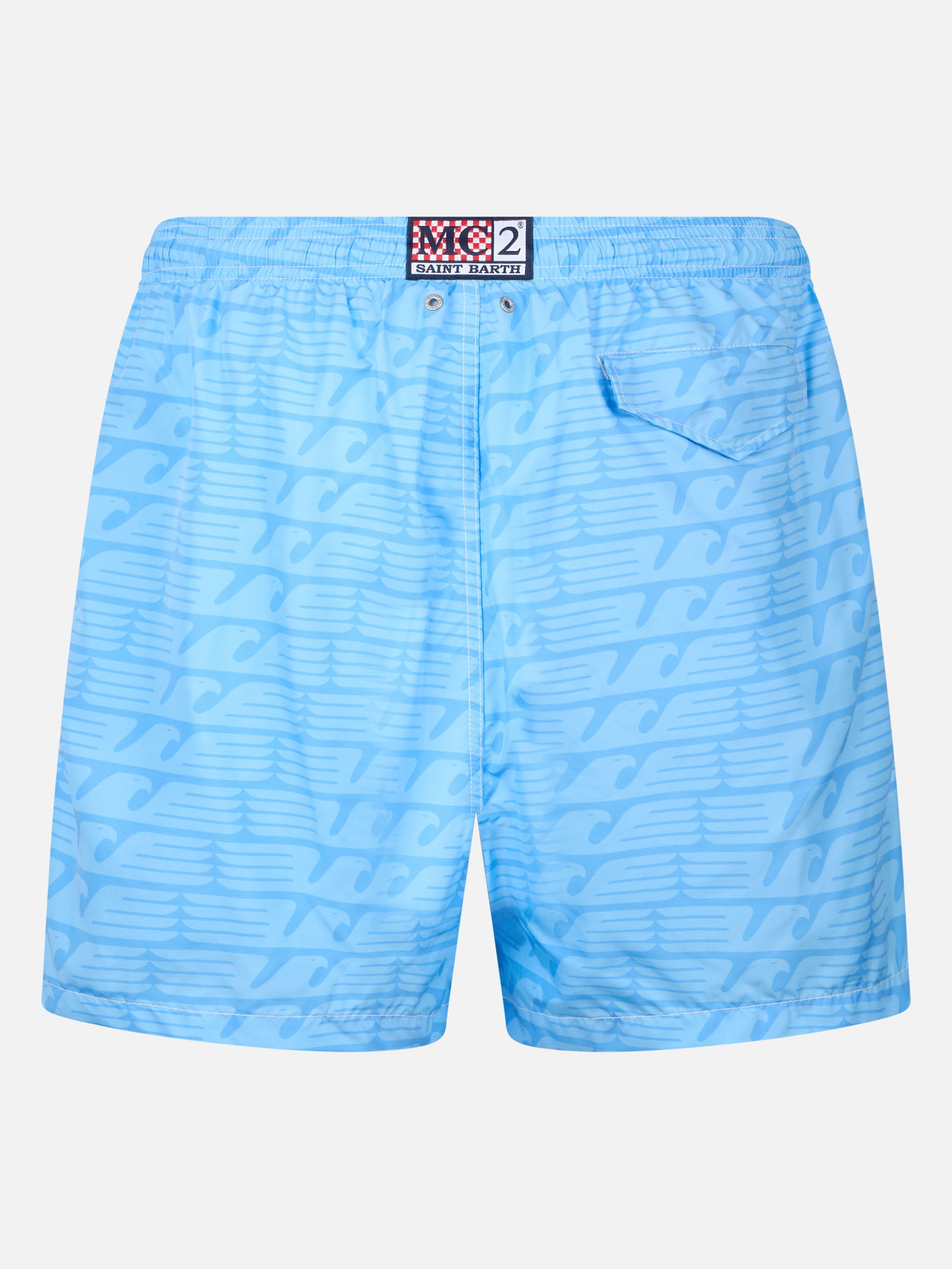 Lightweight fabric swim-shorts Lighting with Lazio print | SS LAZIO SPECIAL EDITION - MC2 Saint Barth