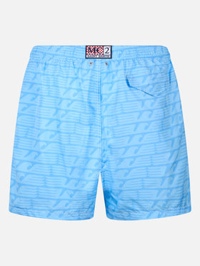 Lightweight fabric swim-shorts Lighting with Lazio print | SS LAZIO SPECIAL EDITION - MC2 Saint Barth