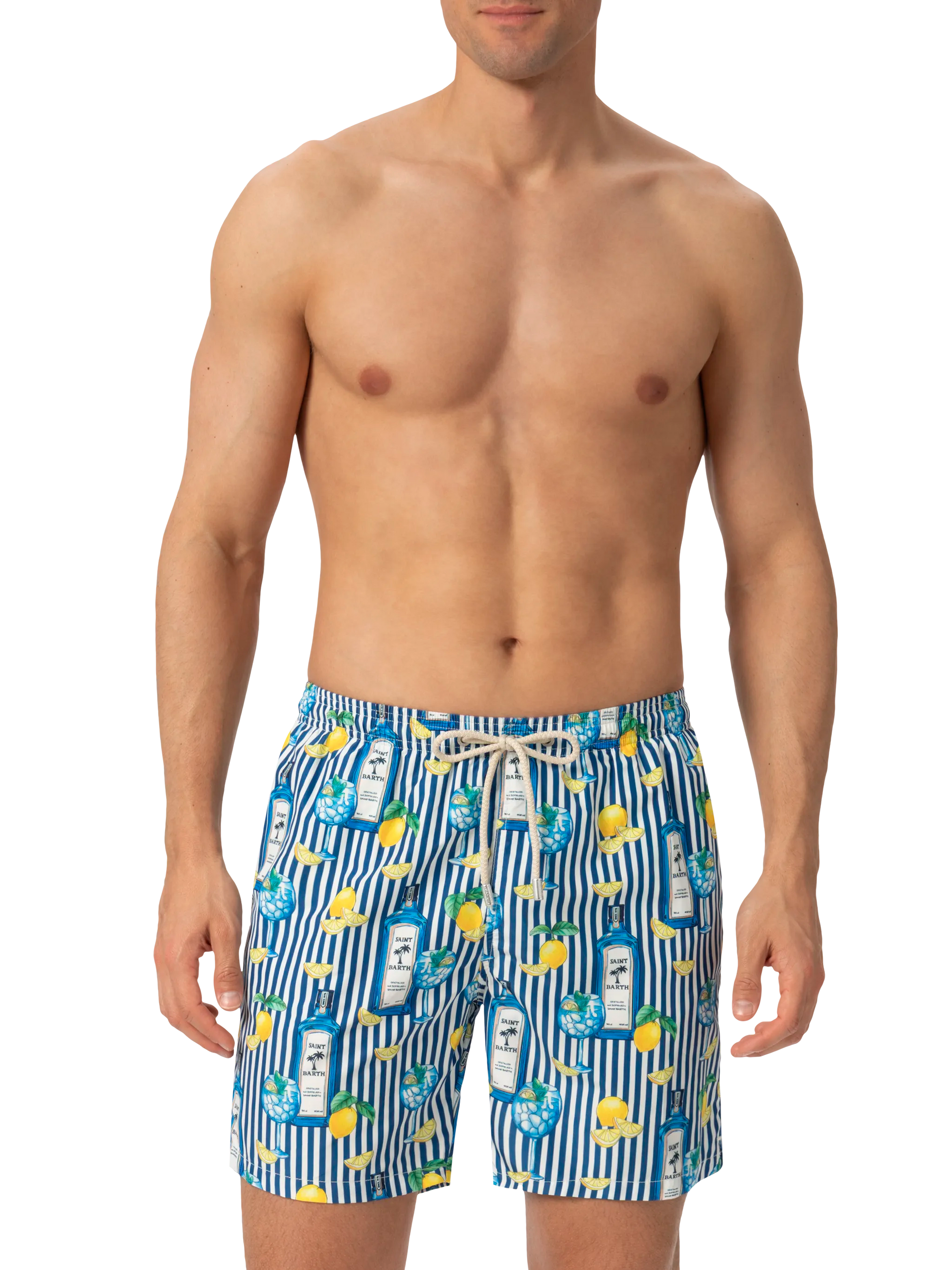 Lightweight fabric swim-shorts Lighting with gin tonic print - MC2 Saint Barth