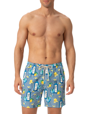 Lightweight fabric swim-shorts Lighting with gin tonic print - MC2 Saint Barth