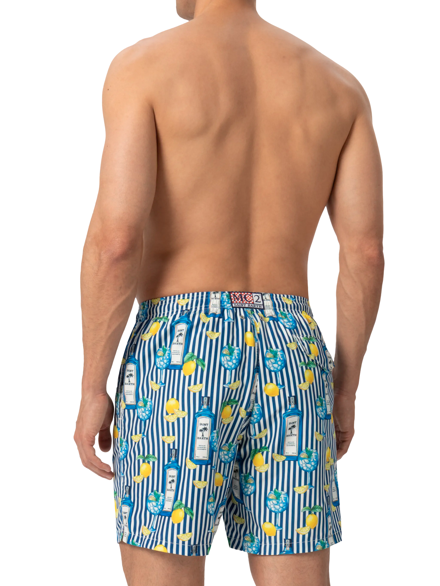 Lightweight fabric swim-shorts Lighting with gin tonic print - MC2 Saint Barth