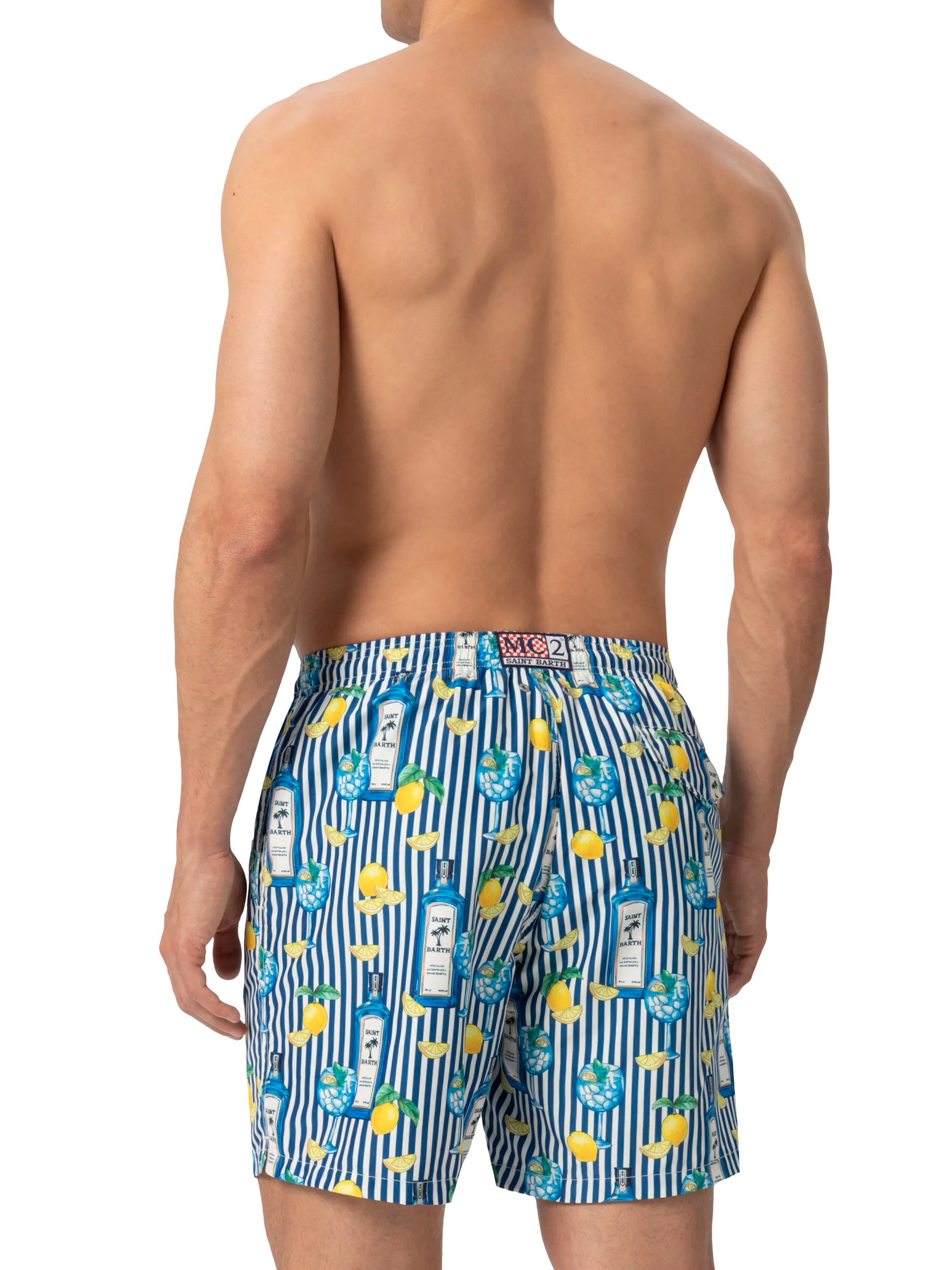 Lightweight fabric swim-shorts Lighting with gin tonic print - MC2 Saint Barth