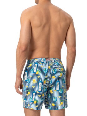 Lightweight fabric swim-shorts Lighting with gin tonic print - MC2 Saint Barth
