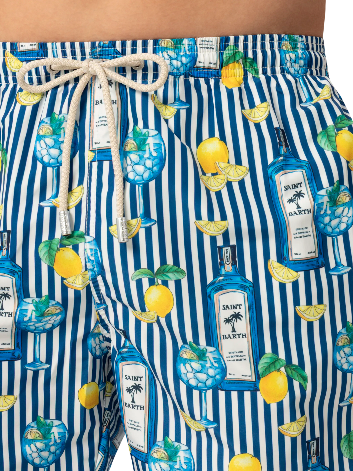 Lightweight fabric swim-shorts Lighting with gin tonic print - MC2 Saint Barth