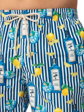 Lightweight fabric swim-shorts Lighting with gin tonic print - MC2 Saint Barth