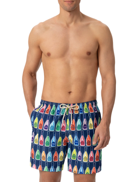 Lightweight fabric swim-shorts Lighting with bottles print - MC2 Saint Barth