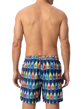 Lightweight fabric swim-shorts Lighting with bottles print - MC2 Saint Barth