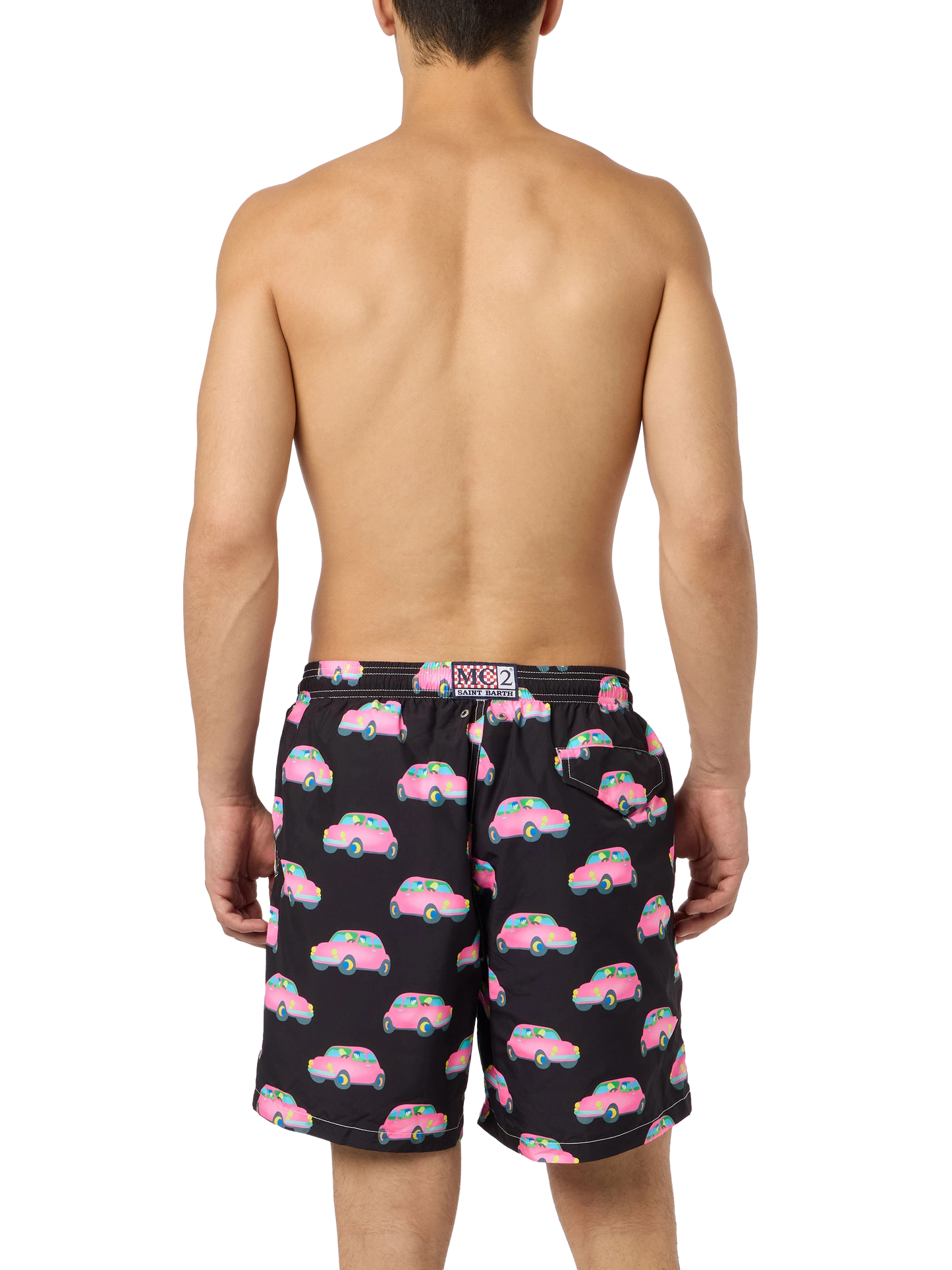 Man light fabric swim shorts with cars print | MARCO LODOLA SPECIAL EDITION - MC2 Saint Barth