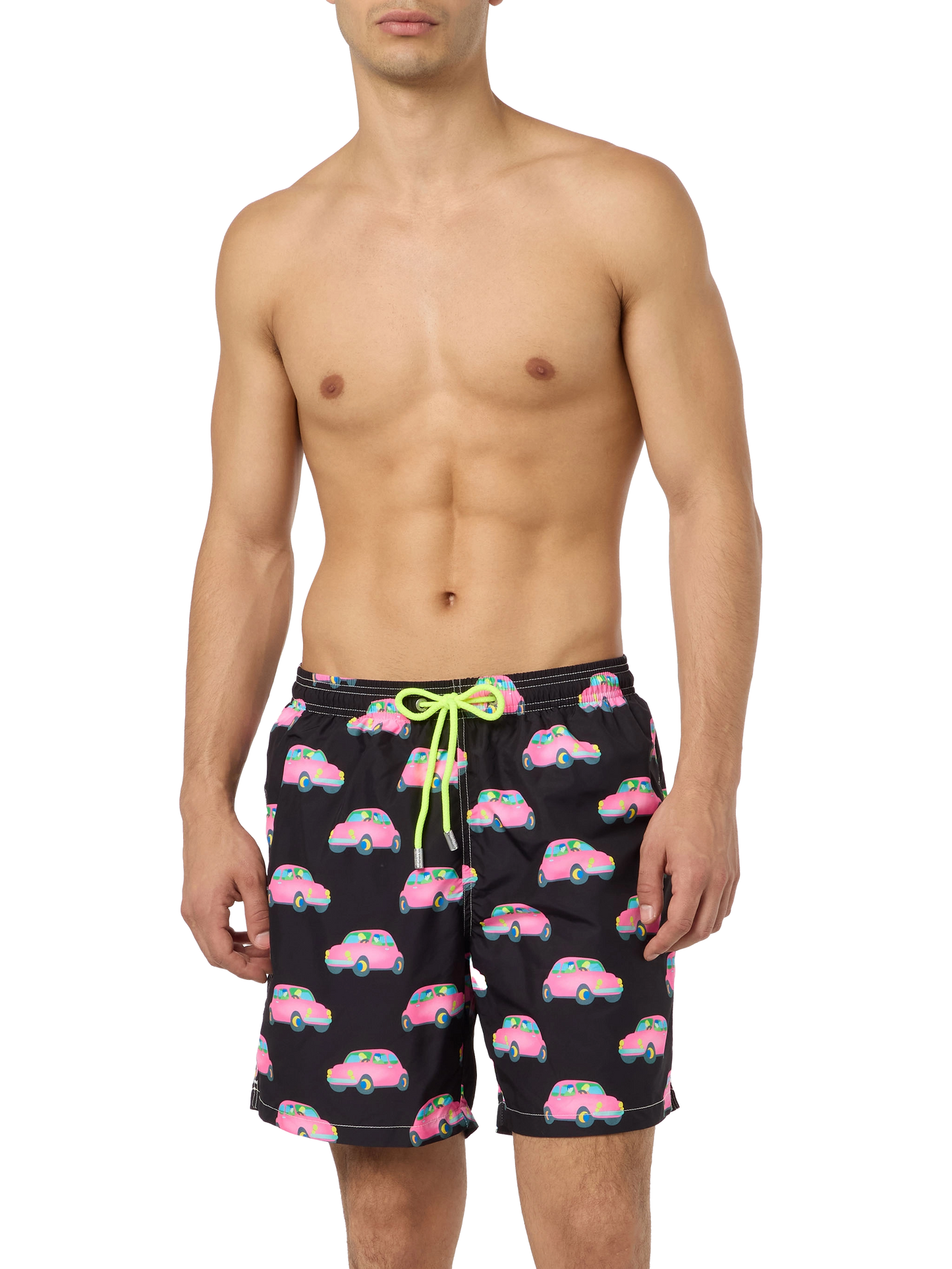 Man light fabric swim shorts with cars print | MARCO LODOLA SPECIAL EDITION - MC2 Saint Barth