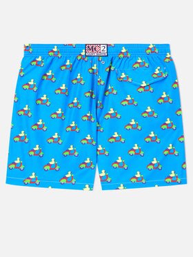 Bañador azul con estampado de patos en scooters | Edición Especial 