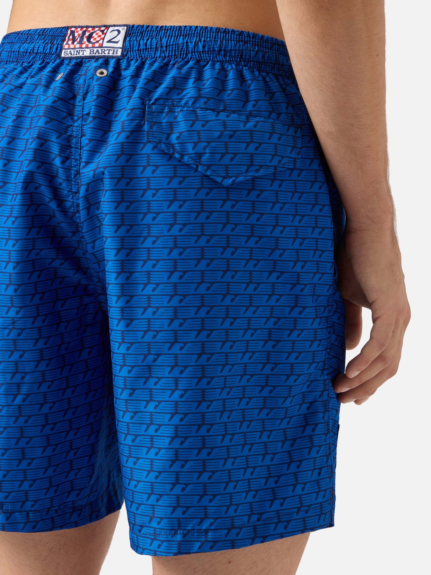 Lightweight fabric swim shorts Lighting with Lazio eagles print | SS LAZIO SPECIAL EDITION