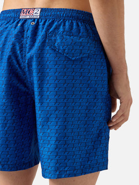 Lightweight fabric swim shorts Lighting with Lazio eagles print | SS LAZIO SPECIAL EDITION