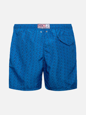 Lightweight fabric swim shorts Lighting with Lazio eagles print | SS LAZIO SPECIAL EDITION