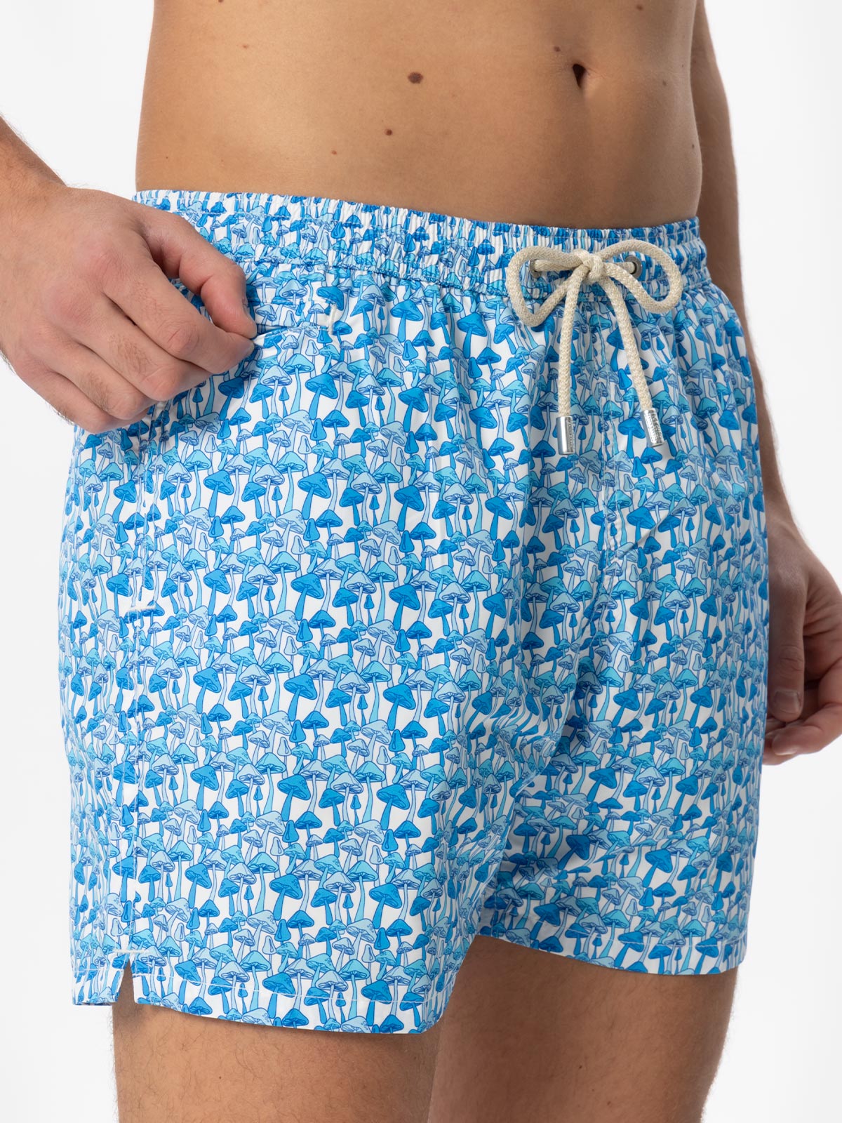 Man light fabric swim shorts with mushrooms print - MC2 Saint Barth