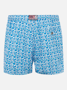 Man light fabric swim shorts with mushrooms print - MC2 Saint Barth