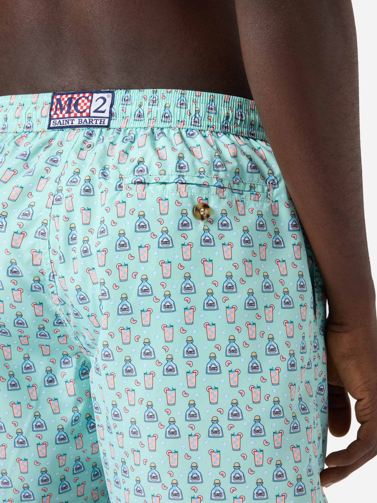 Costume mare Lighting Micro verde chiaro con stampa paloma all-over