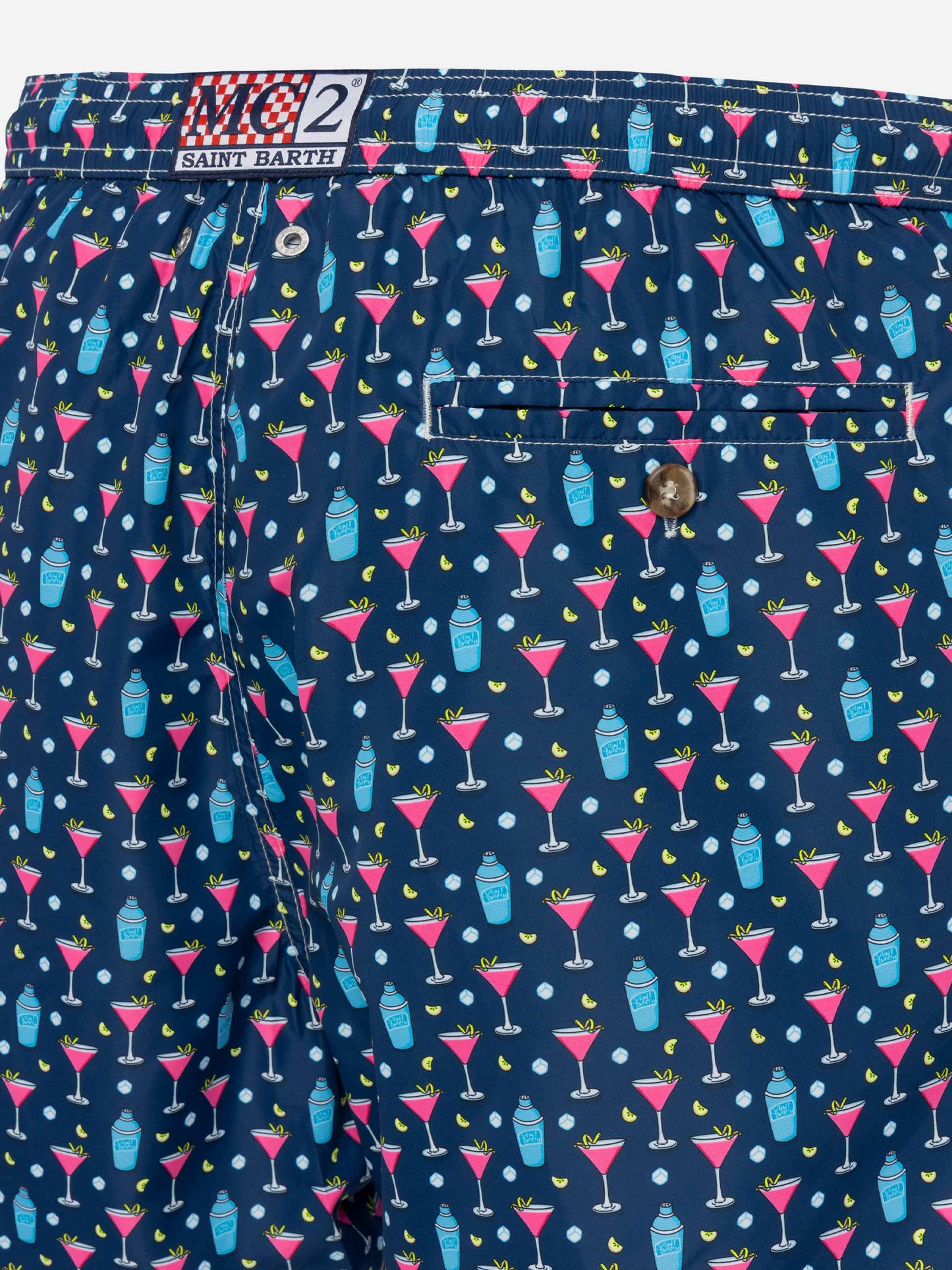 Lightweight fabric swim shorts Lighting with cocktail print - MC2 Saint Barth