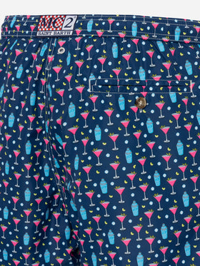 Lightweight fabric swim shorts Lighting with cocktail print - MC2 Saint Barth